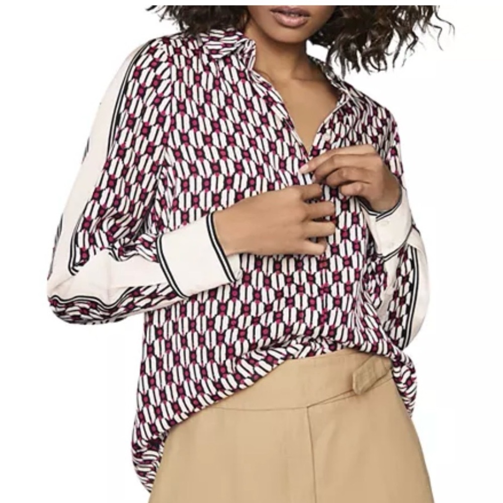 NWT REISS Florence Geo Printed Shirt